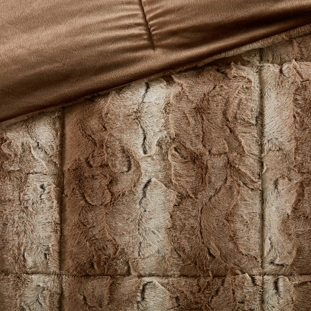 Full/Queen 4PC Faux Fur Comforter Set