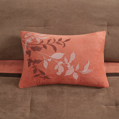 7 Piece Faux Suede Comforter Set Coral Cal King