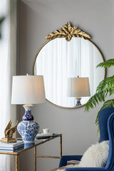 D14x27.6" Blue and White Round Ceramic Vase Lamp