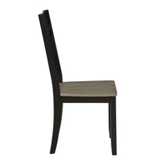 Modern Design Side Chairs 2pc Set Antique Black Finish Wood Frame Classic X-back Farmhouse Contemporary Dining Furniture