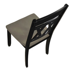 Modern Design Side Chairs 2pc Set Antique Black Finish Wood Frame Classic X-back Farmhouse Contemporary Dining Furniture
