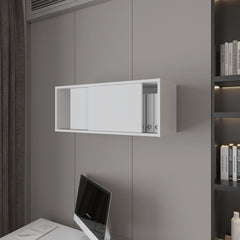 Anegam Floating Cabinet with Sliding Door, White