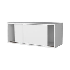 Anegam Floating Cabinet with Sliding Door, White