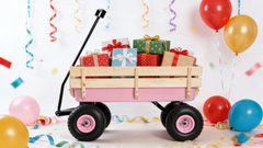 Outdoor Wagon All Terrain Pulling w/Wood Railing Air Tires Garden Cart