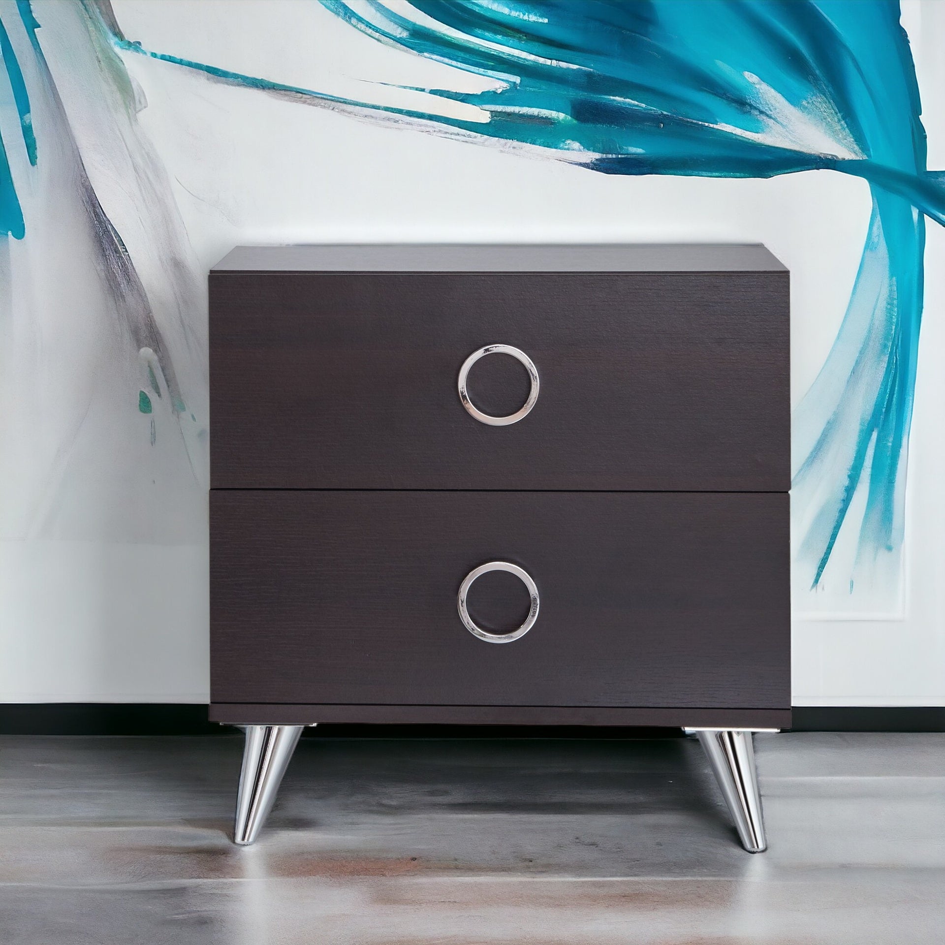 Elms Espresso Finish Accent Table