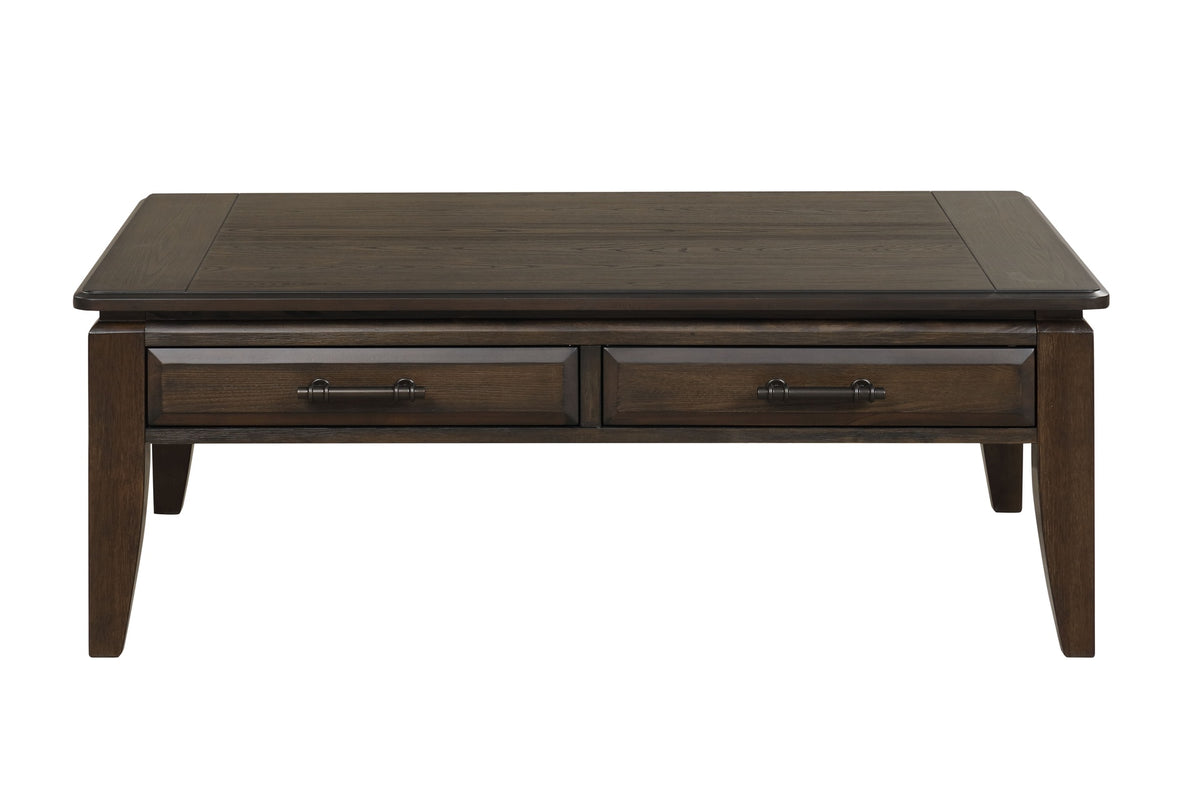 Mahogany Traditional Cocktail Table W/ Storage