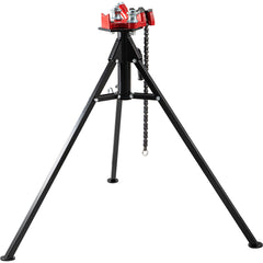 Tripod Pipe Chain Vise, 1/8"-5" Pipe Capacity, 36.4“ Length Chain Vise Stand with Portable Folding Steel Legs, for Grabbing, Supporting and Bending Pipes in Factory, Workshop and Home