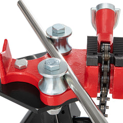 Tripod Pipe Chain Vise, 1/8"-5" Pipe Capacity, 36.4“ Length Chain Vise Stand with Portable Folding Steel Legs, for Grabbing, Supporting and Bending Pipes in Factory, Workshop and Home