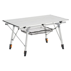 Folding Portable Camping Table Aluminum Outdoor Picnic Roll up Table Mesh Layer