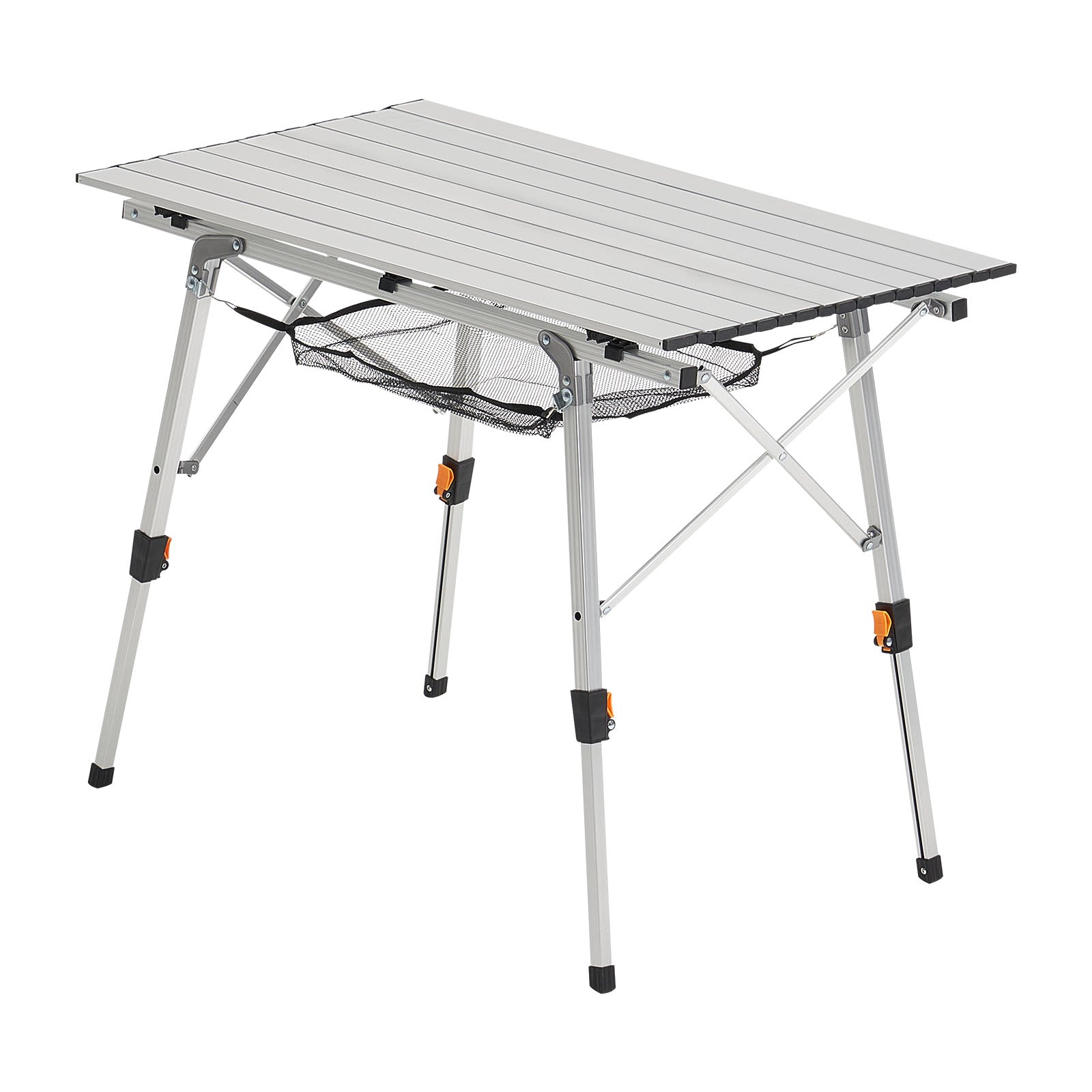 Folding Portable Camping Table Aluminum Outdoor Picnic Roll up Table Mesh Layer