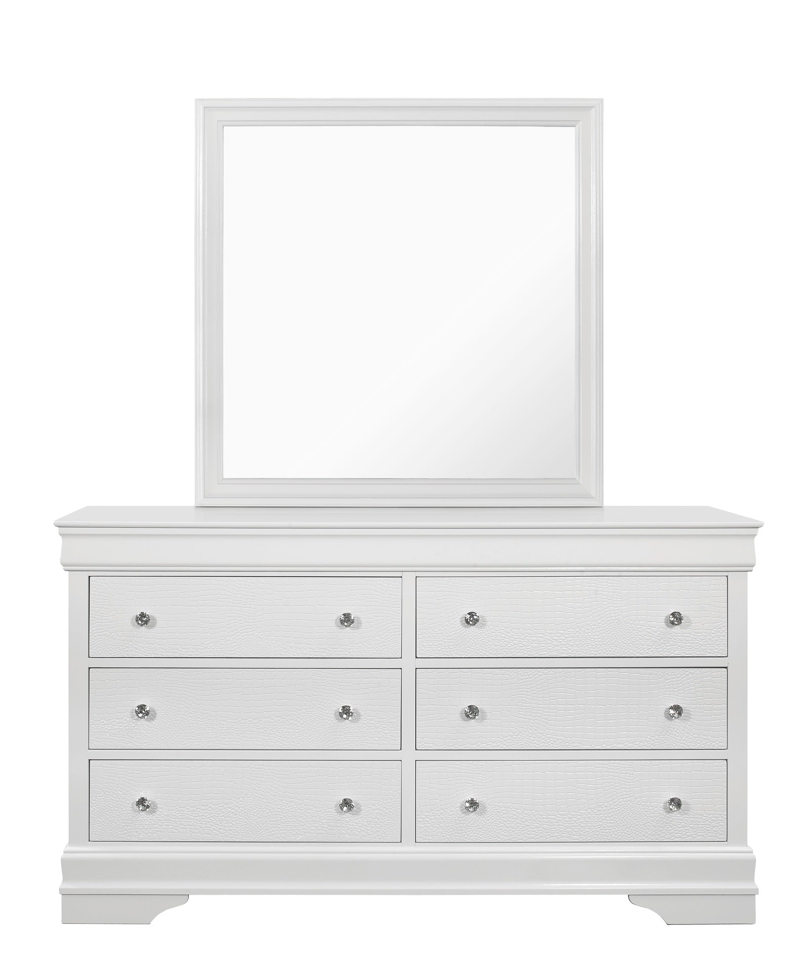 SHAKER METALLIC WHITE MIRROR