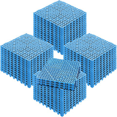Interlocking Tile 55PCS Blue, Drainage Tiles 12" x 12" Splicing, PVC Interlocking Drainage Floor Tiles, Non-Slip Drainage Holes for Restroom, Bathroom, Kitchen, Pool, Wet Areas, Blue