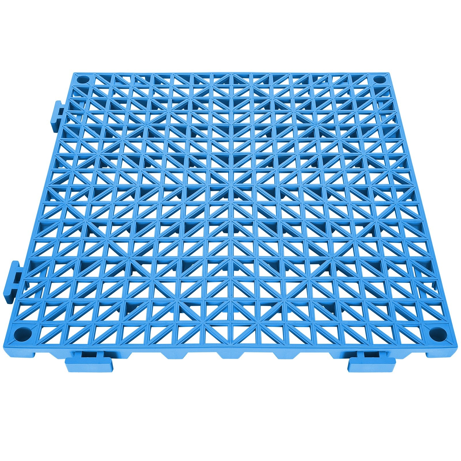 Interlocking Tile 55PCS Blue, Drainage Tiles 12" x 12" Splicing, PVC Interlocking Drainage Floor Tiles, Non-Slip Drainage Holes for Restroom, Bathroom, Kitchen, Pool, Wet Areas, Blue