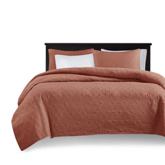 3 Piece Reversible Quilt Set Clay Red King/Cal King