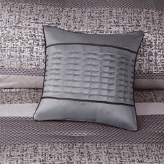 7 Piece Jacquard Comforter Set Grey/Taupe Queen