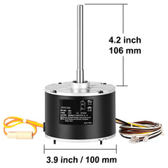 Condenser Fan Motor K55HXJKL-2918, 51-23055-11, 1/5 HP 208-230V, 1075RPM, OEM Standard Upgraded Replacement Condenser Motor Reversible Rotating, Explosion-proof CBB65 5μF/370V Capacitor