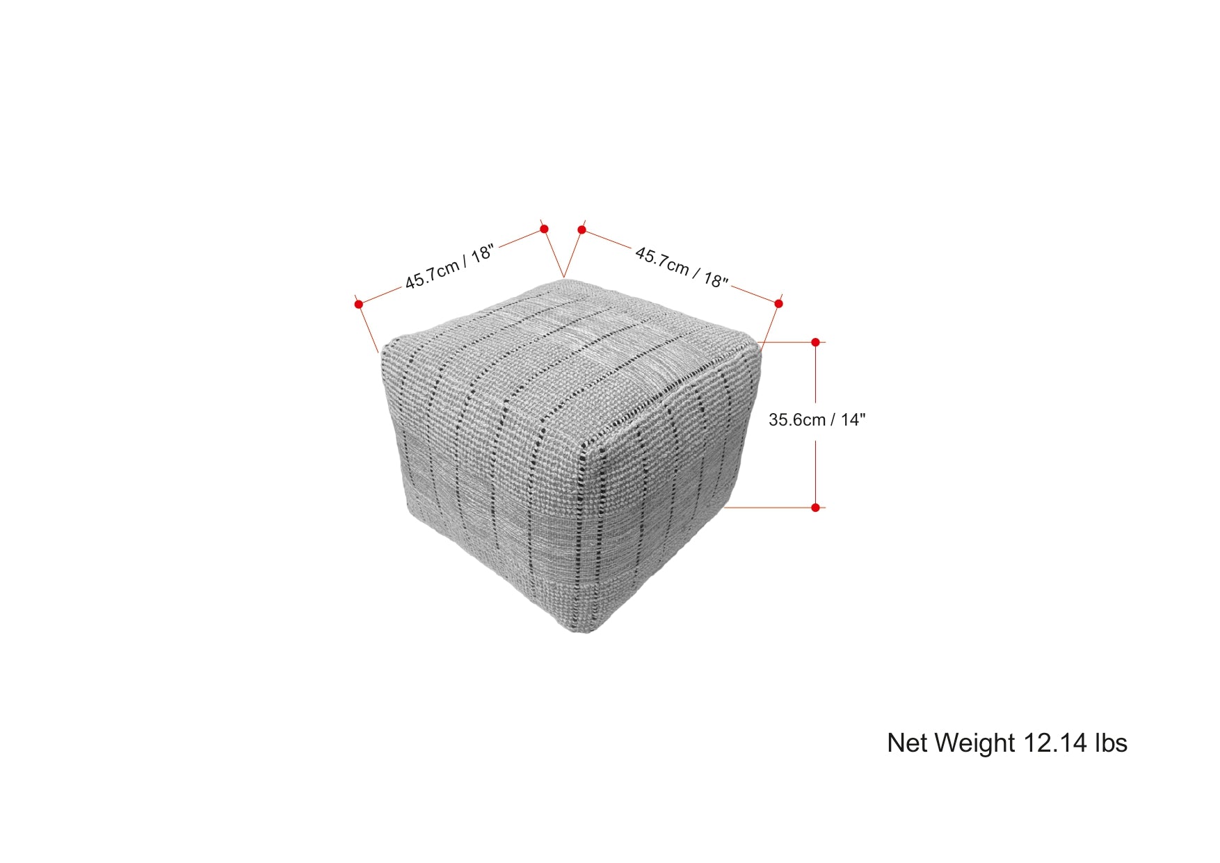 Elmer Square Woven Pouf