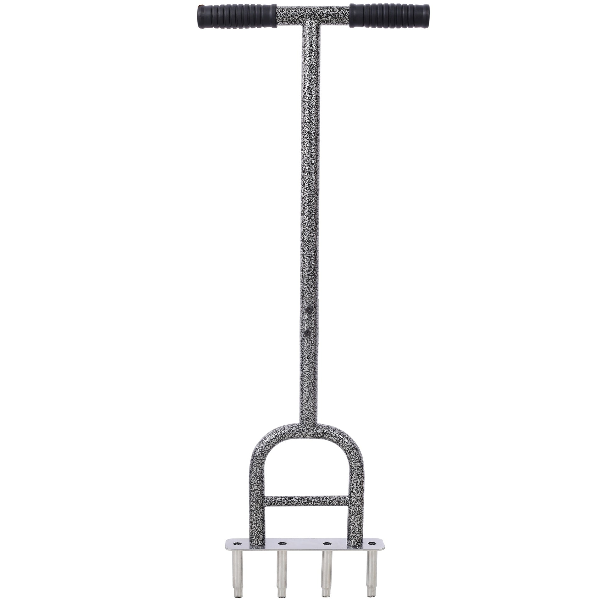 Lawn Coring Aerator,  4 Corer Plug Aerator Tool with Soft Rubber Grip, Manual Grass Aerating Tool, Garden Tool & Cleaning Hand Tool for Loosening Soil and Improving Lawn Health