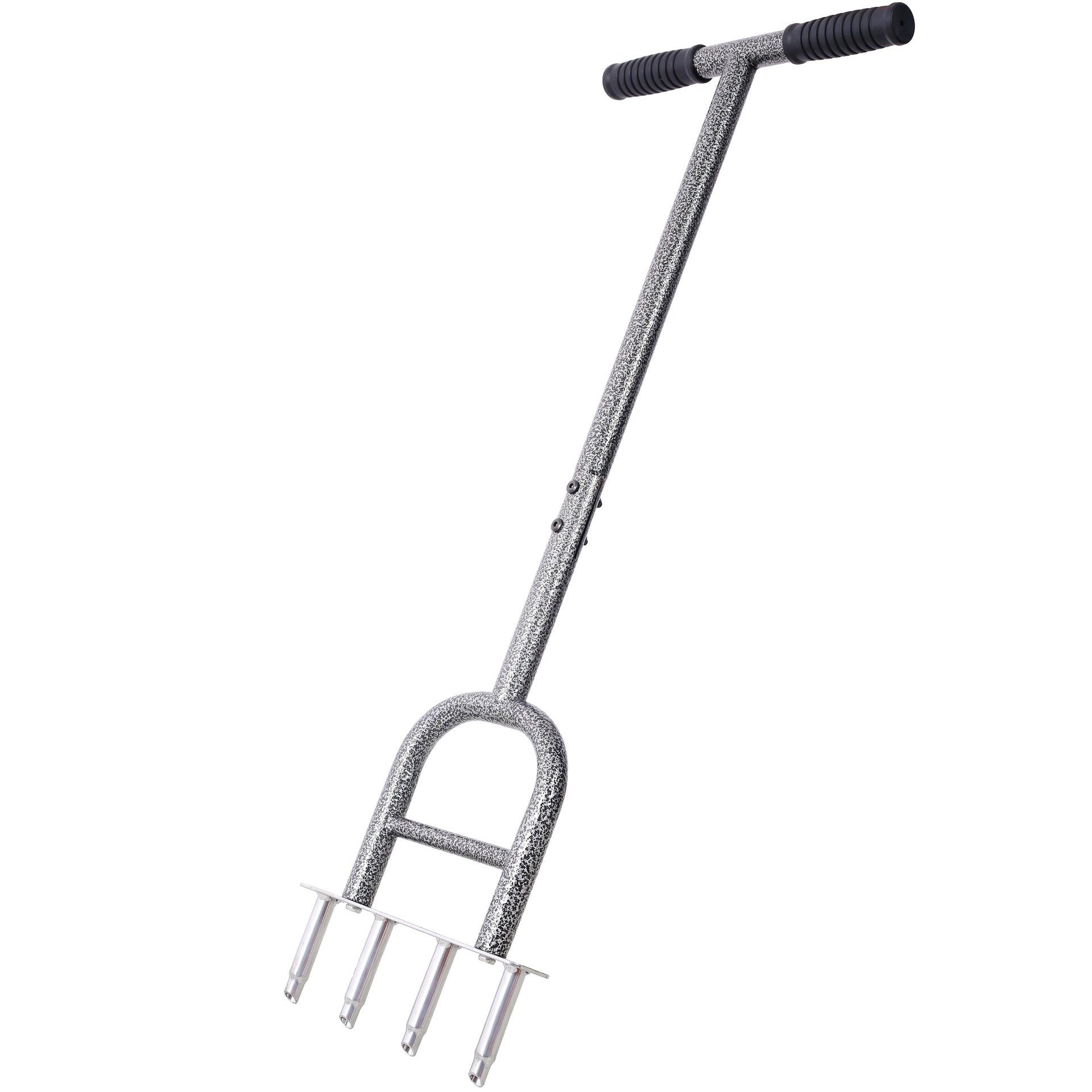 Lawn Coring Aerator,  4 Corer Plug Aerator Tool with Soft Rubber Grip, Manual Grass Aerating Tool, Garden Tool & Cleaning Hand Tool for Loosening Soil and Improving Lawn Health