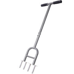 Lawn Coring Aerator,  4 Corer Plug Aerator Tool with Soft Rubber Grip, Manual Grass Aerating Tool, Garden Tool & Cleaning Hand Tool for Loosening Soil and Improving Lawn Health