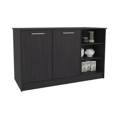 Kitchen Island Two Cabinets, Three Open Shelves