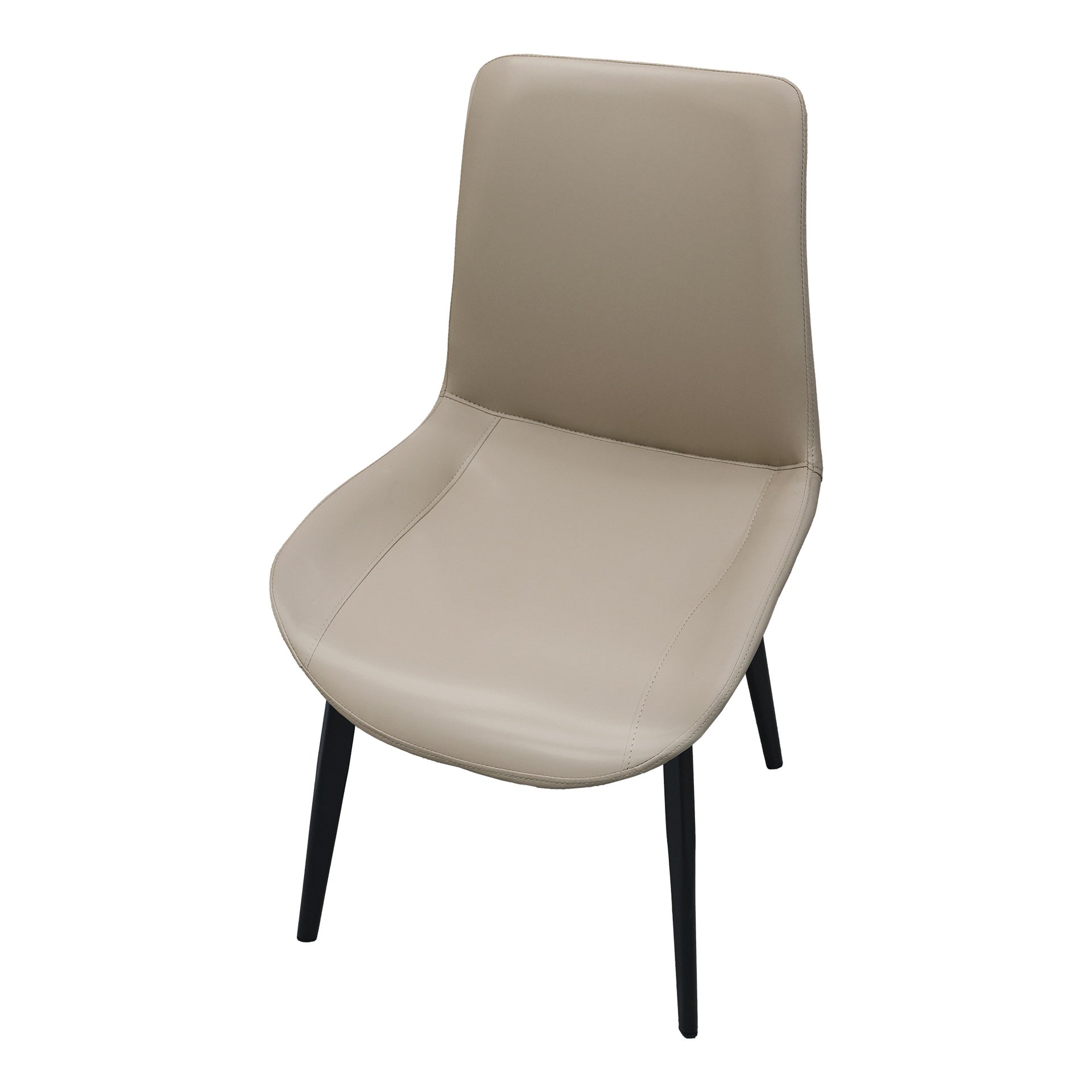 Light Grey PU Leather Dining Chair with Metal Legs, Modern Upholstered Chair Set of 4 for Kitchen, Restaurant, Living, Meeting Room
