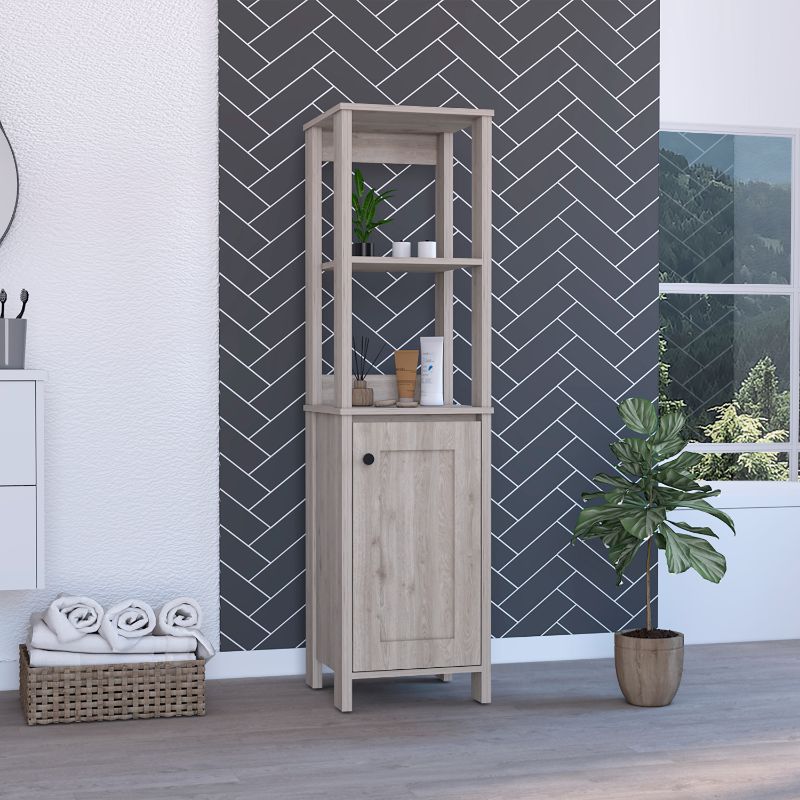 Arctic Linen Cabinet, With Four Shelves, Single Door Cabinet