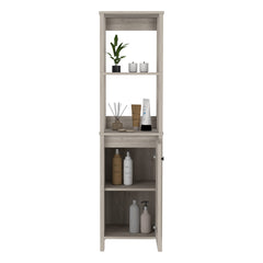 Arctic Linen Cabinet, With Four Shelves, Single Door Cabinet