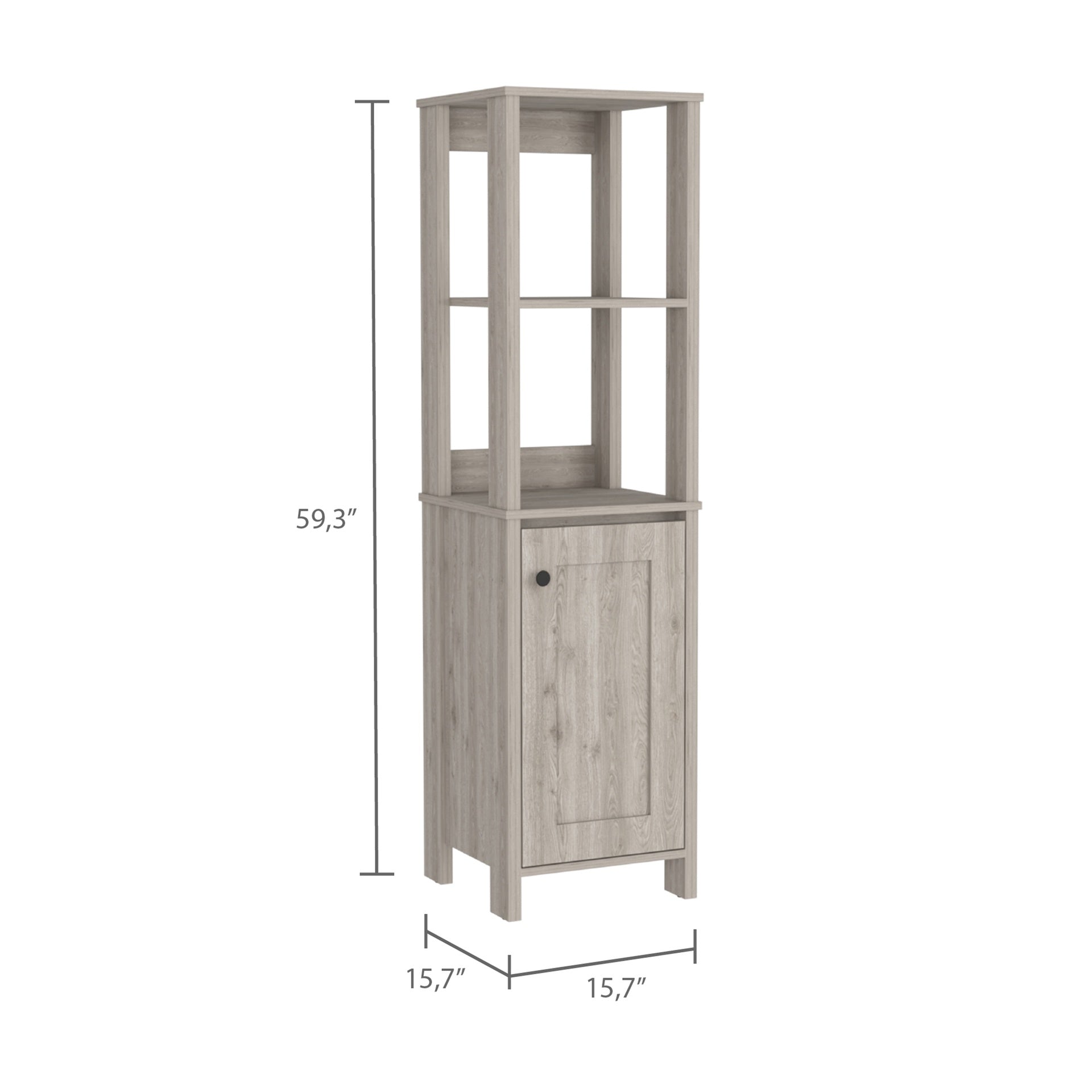 Arctic Linen Cabinet, With Four Shelves, Single Door Cabinet