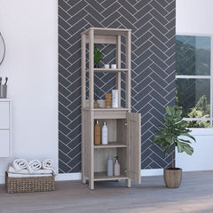 Arctic Linen Cabinet, With Four Shelves, Single Door Cabinet
