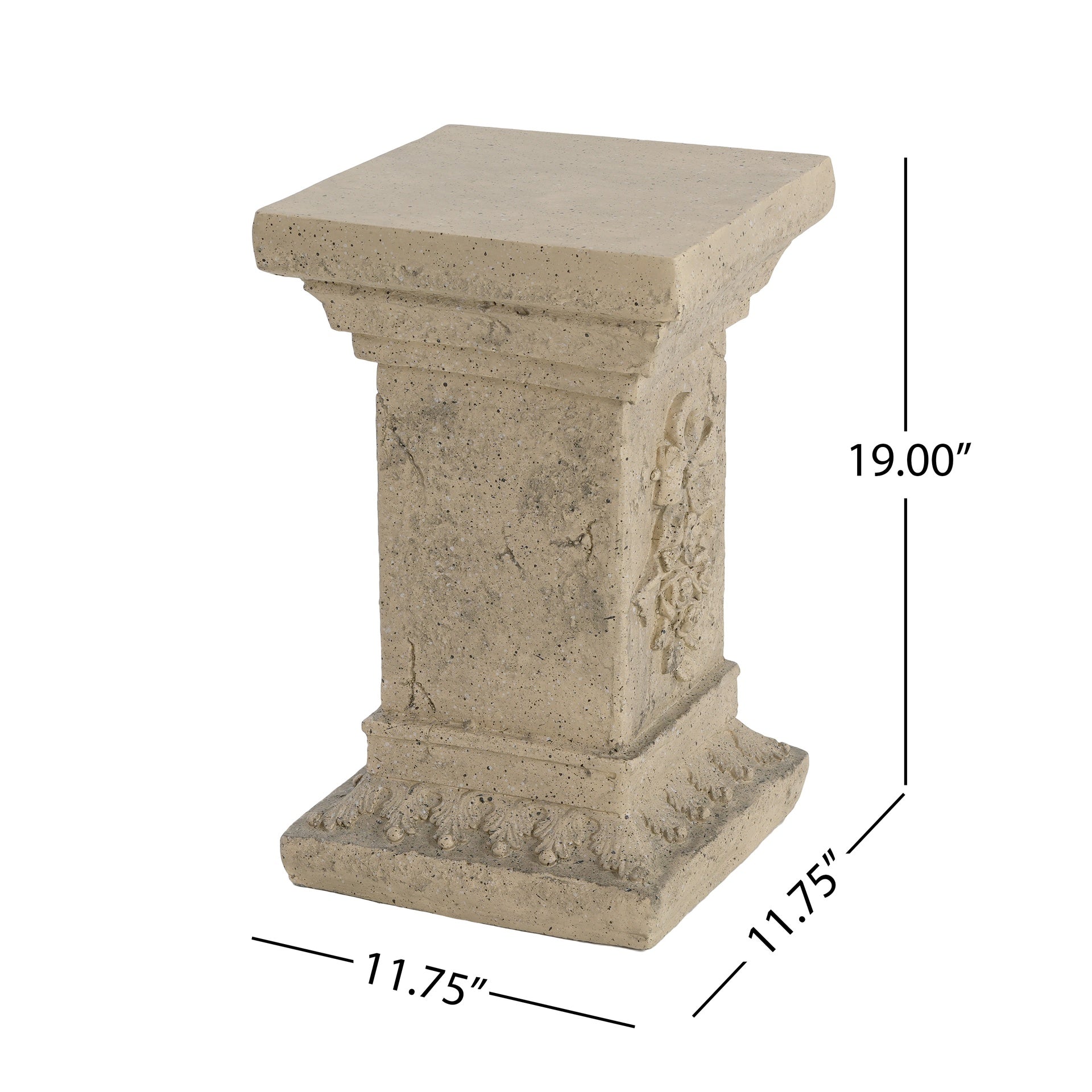 Pedestal Column Plant Stand, 19 Inch, Indoor and Outdoor
