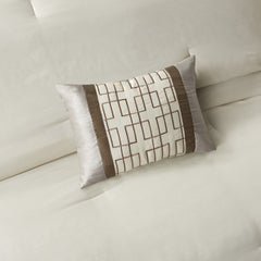 7 Piece Comforter Set Taupe/Brown King