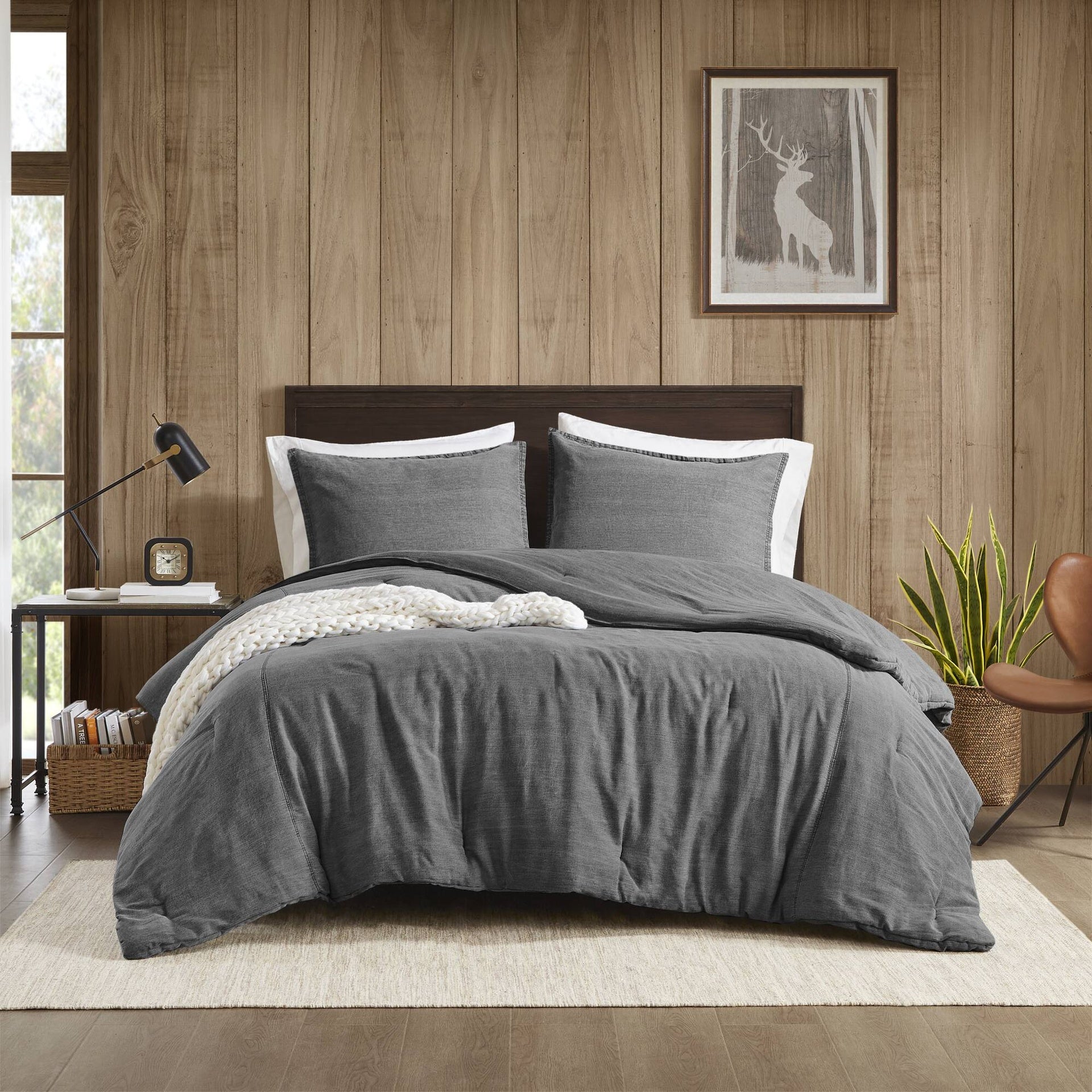 3PCS Full/Queen Twill Washed Comforter Set