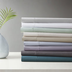 4-Piece Queen Cooling Cotton Blend Sheet Set, Purple