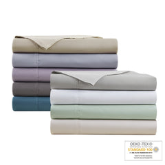 4-Piece Queen Cooling Cotton Blend Sheet Set, Purple
