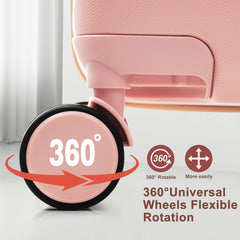 Premium ABS Travel Luggage Set , 3-Piece TSA Lock Suitcase Ensemble with 20, 24, and 28 Inch Sizes with 360° Spinner Wheels, pink