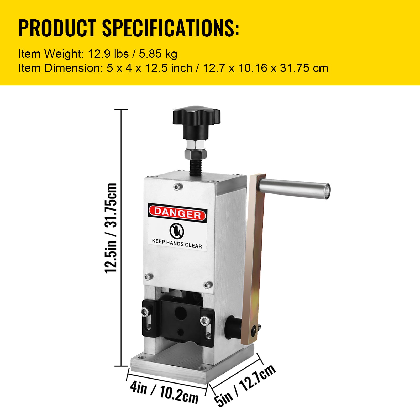 Manual Wire Stripping Machine 0.06-0.98 inches, Wire Stripper Machine with Hand Crank Portable, Wire Stripping Tool Aluminum Construction,for Scrap Copper Recycling