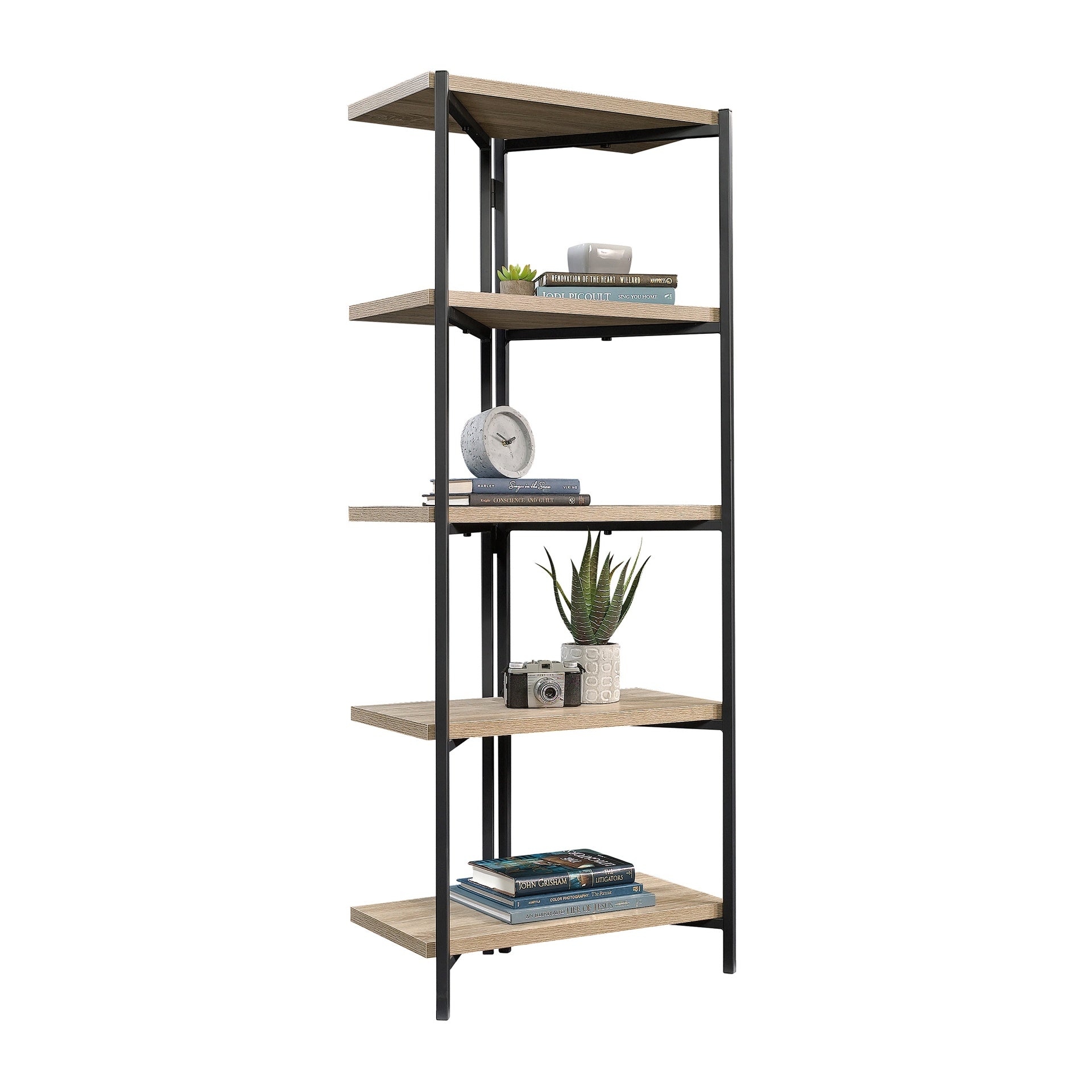 Bookcase with Thick Shelves, Brown finish