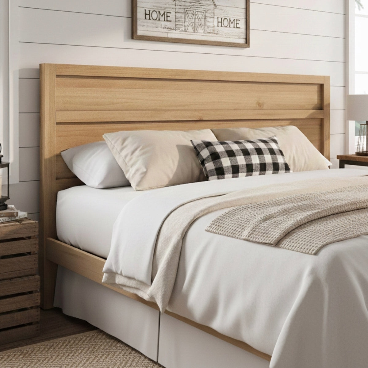 Maddox Modern Wood King Panel Headboard