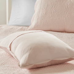 3 Piece Reversible Scalloped Edge Quilt Set Blush King/Cal King