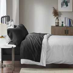 4 PCS Queen Cotton Blend 4 PC Sheet Set Black