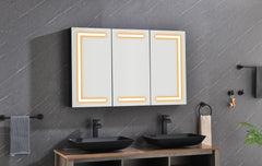 48 x 30 inch LED Lighted Bathroom Medicine Cabinet with Mirror, Sockets, Dimmable, Anti-Fog
