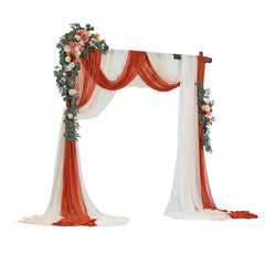 Artificial Wedding Arch Flowers Kit (Pack of 5) with 33Ft Wedding Arch Draping Fabric,Arch Flowers for Wedding Ceremony and Reception Backdrop Wedding Decoration (Orange)
