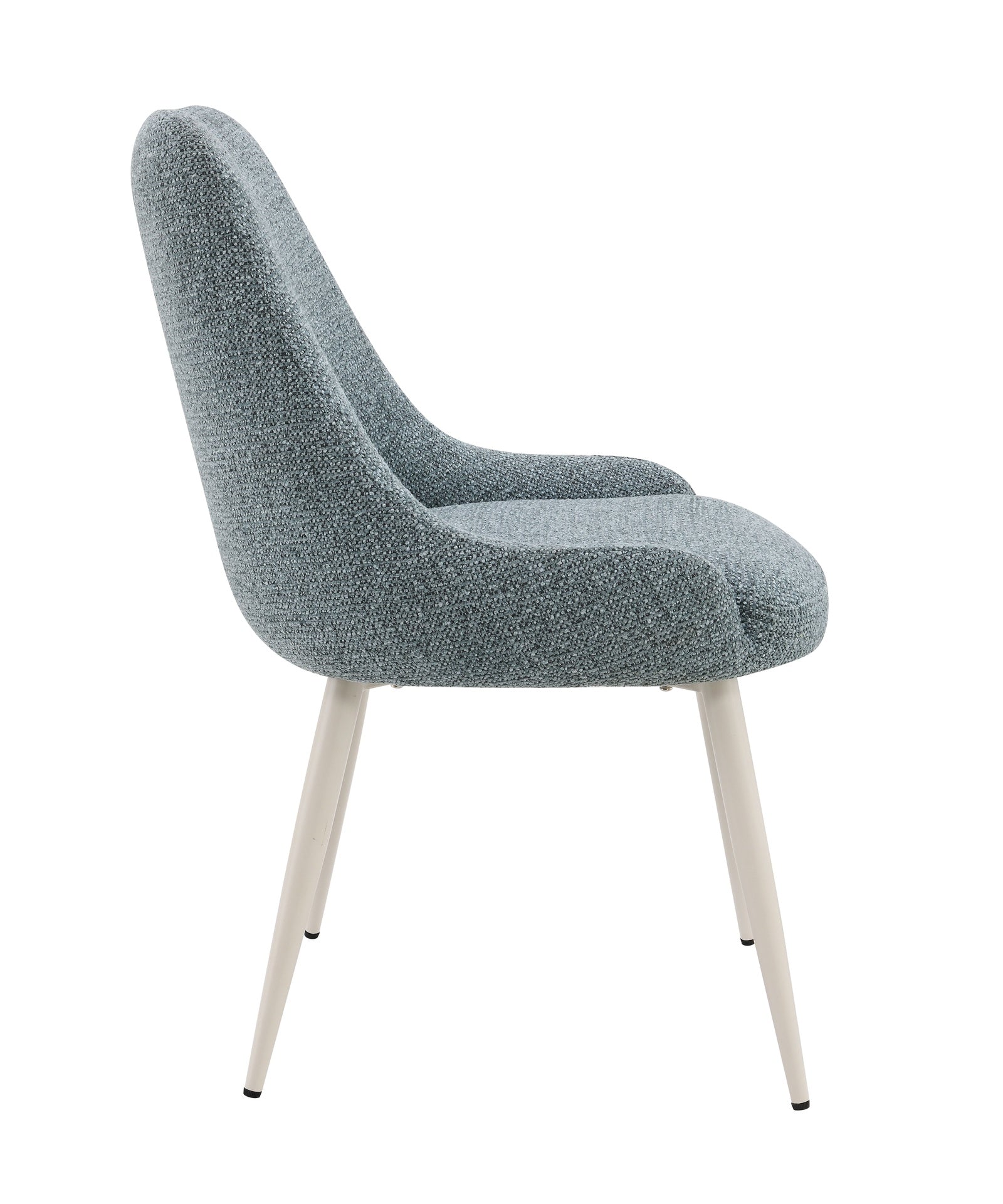 Laela Light Blue Boucle & Bone White Table Side Chair (Set of 2)