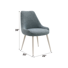 Laela Light Blue Boucle & Bone White Table Side Chair (Set of 2)