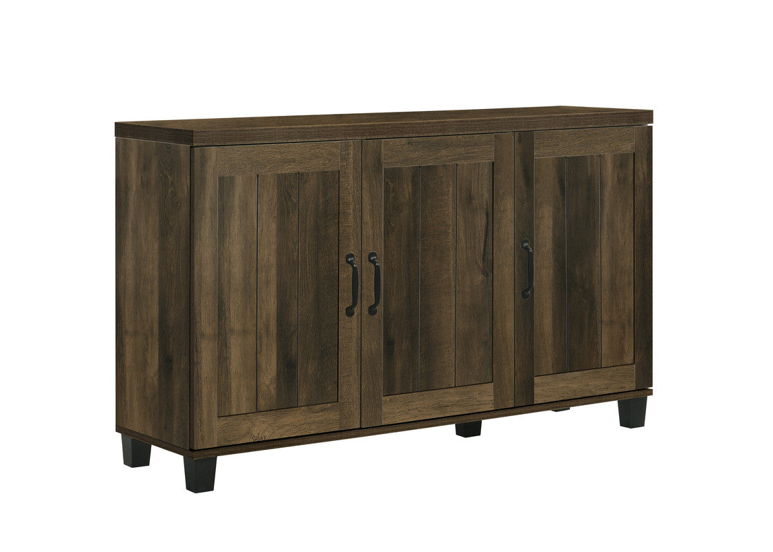 Cortona 45"W Dark Dusty Oak Finish 3-Door Shoe Cabinet