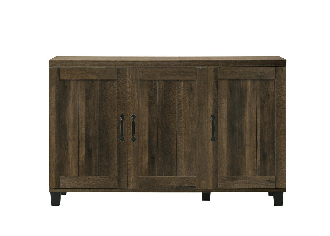 Cortona 45"W Dark Dusty Oak Finish 3-Door Shoe Cabinet