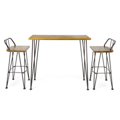 DENALI INDUSTIAL WOOD AND METAL BAR SET