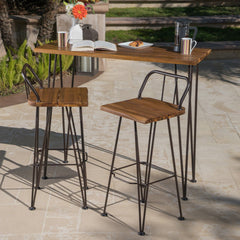 DENALI INDUSTIAL WOOD AND METAL BAR SET