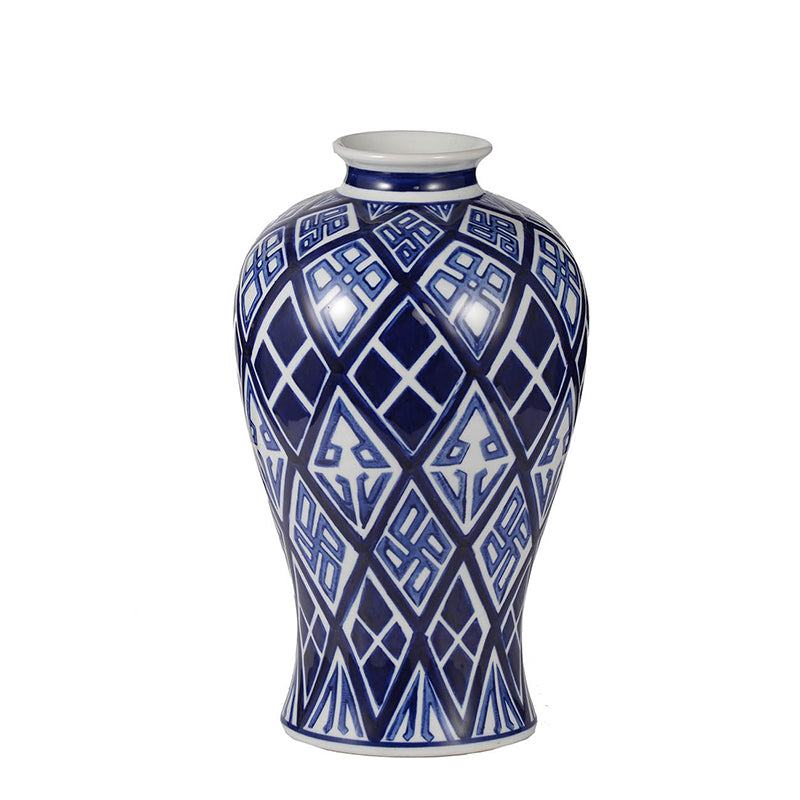 D7.8x12.8 Valora Blue and White Vase